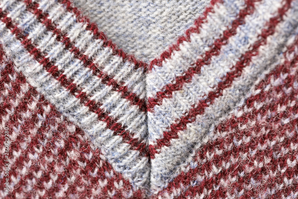 Machine wool knitted fabric close-up Machine wool knitted fabric close-up