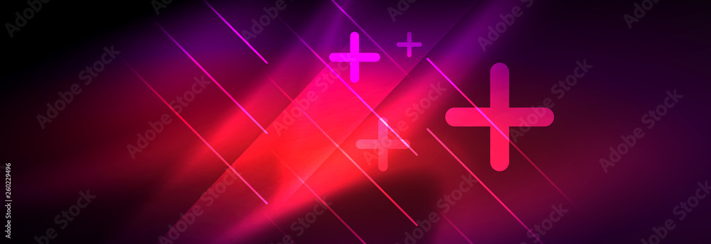 Obraz premium Shiny glowing lights neon color design background