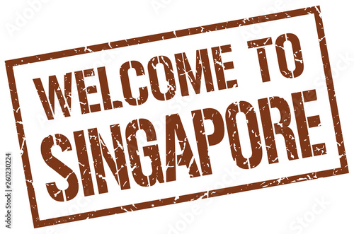 welcome to Singapore stamp