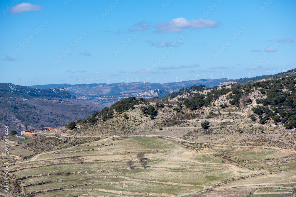Path through the mountain next to the town of Morella