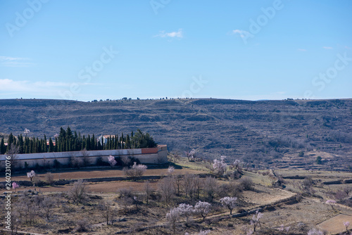 Path through the mountain next to the town of Morella