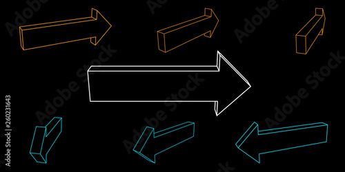 3d Arrow sign set. Isolated...