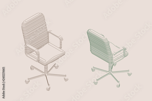Striped Office chair. Vecto...