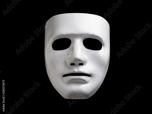 White mask isolated with Clipping Path