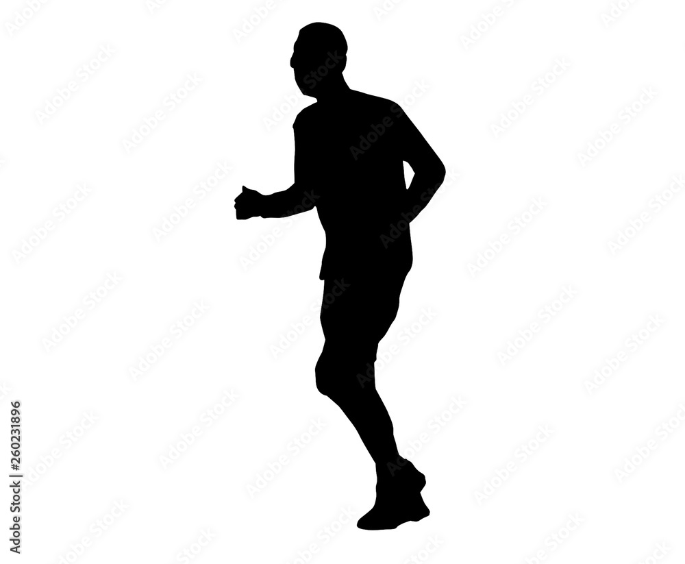 silhouette men run exercise for Health At area Stadium Outdoors on white background with clipping path. silhouette men run exercise for Health At area Stadium Outdoors on white background with clipping path.