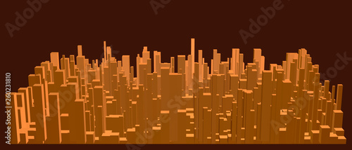 Abstract model of city. Vector illustration.