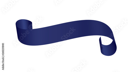 Curled ribbon. 3d Vector il...
