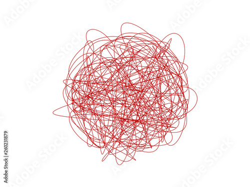 Tangled circle clew. Vector...