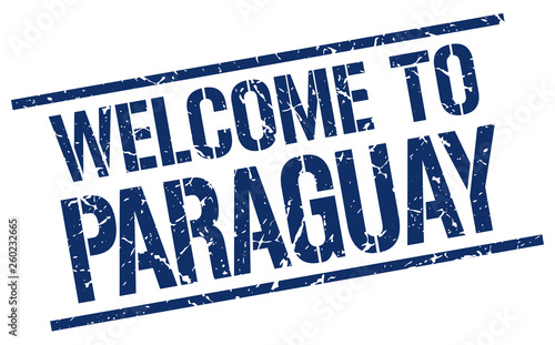 welcome to Paraguay stamp