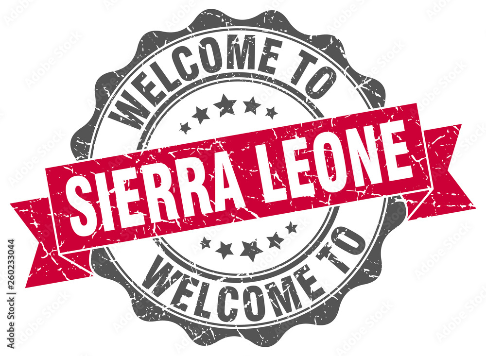 Fototapeta premium Sierra Leone round ribbon seal
