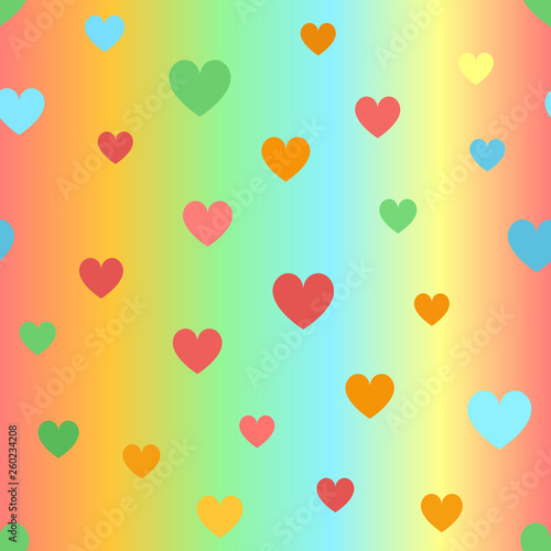 Gradient heart pattern. Seamless vector