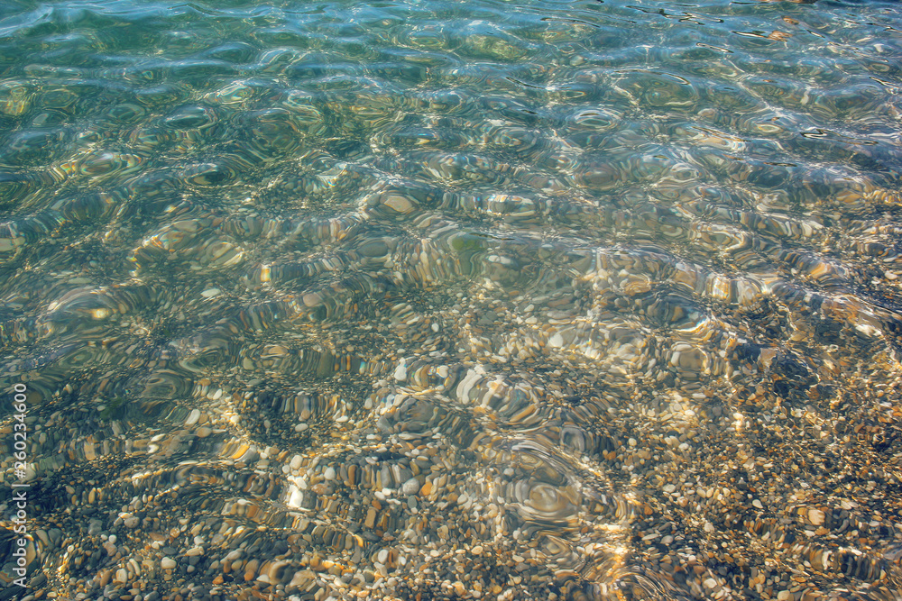 Sea stones and water
