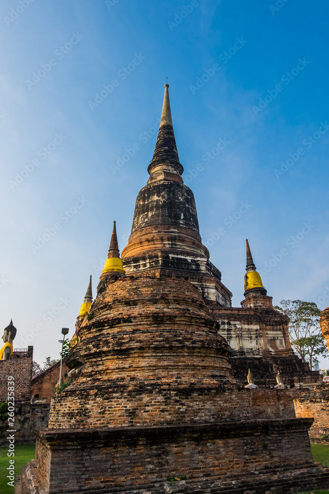 Fototapeta premium Buddha Statue at Wat Yai Chaimongkol, Ayutthaya Historical Park,
