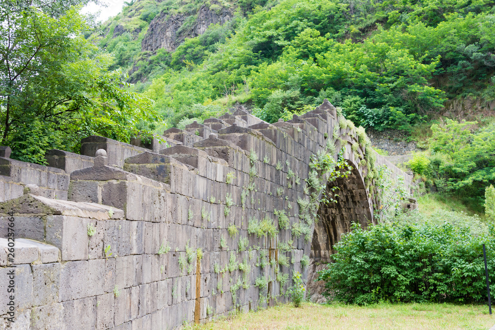 Alaverdi, Armenia - Jun 12 2018- Sanahin Bridge. It is build by AD 1195. a famous Historic site in Alaverdi, Lori, Armenia. Alaverdi, Armenia - Jun 12 2018- Sanahin Bridge. It is build by AD 1195. a famous Historic site in Alaverdi, Lori, Armenia.
