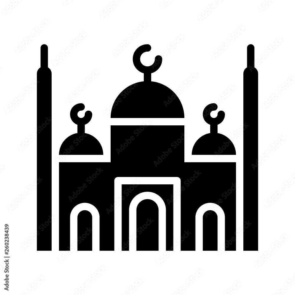Obraz premium Mosque vector illustration, Ramadan related solid icon
