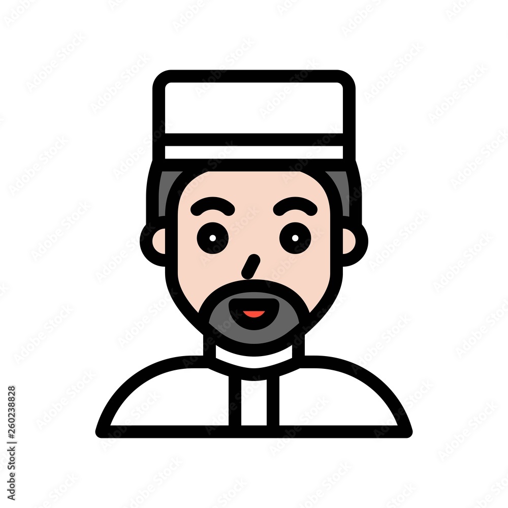Muslim man vector illustration, Ramadan related filled icon