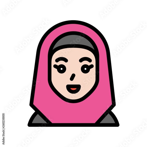 Muslim woman vector illustration, Ramadan related filled icon