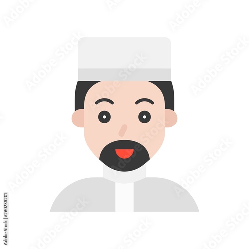 Muslim man vector illustration, Ramadan related flat icon