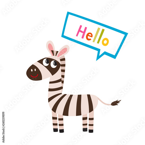 Vector set of cartoon funny zebra isolated on white background.