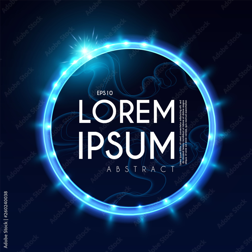 Abstract Circle Banner with Lights and Waves. Shine Effect. Abstract Circle Banner with Lights and Waves. Shine Effect.