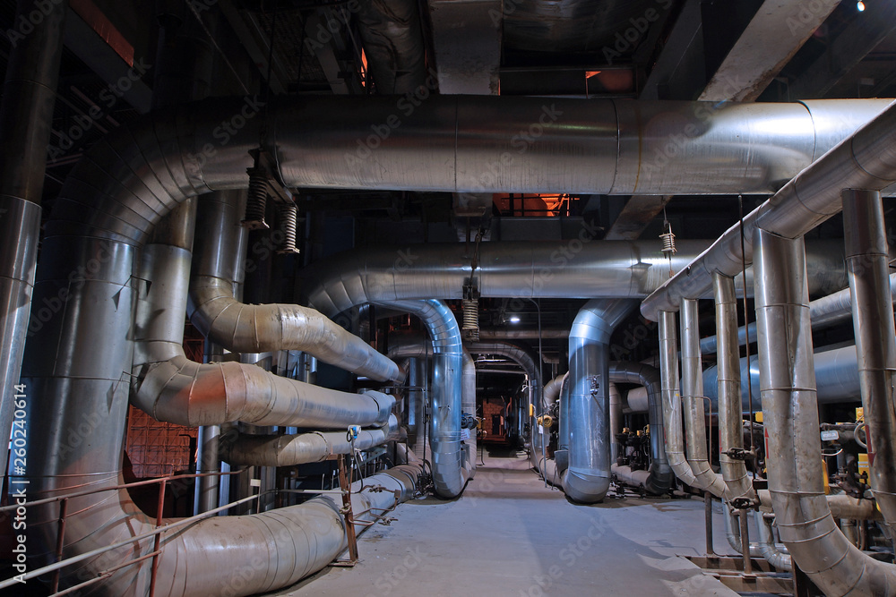 Industrial Steel pipelines, valves, cables and walkways Industrial Steel pipelines, valves, cables and walkways