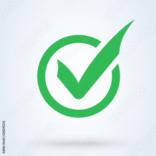 Free Download Green check mark icon in a circle. Tick symbol in green color, vector illustration - GFXLoad
