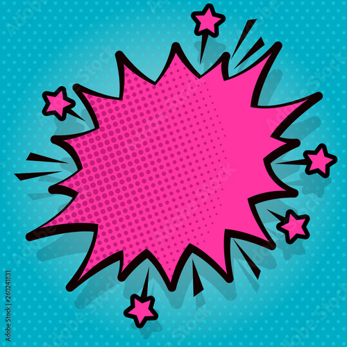 Spiky Blank Fight and Screaming Angry Speech Bubble with Thick Dark Outline Design business concept Empty copy space modern abstract background
