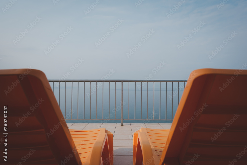 chairs on the deck of cruise ship