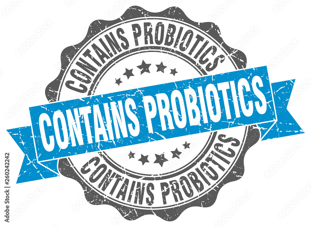 Fototapeta premium contains probiotics stamp. sign. seal