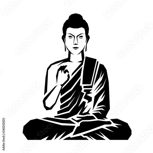 Abstract sharp edge buddha Meditation vector design