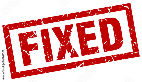 square grunge red fixed stamp