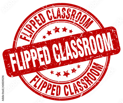 flipped classroom red grunge stamp