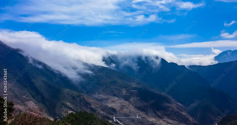 Timelaspe shot of Cloud waterfall in Western Sichuan/Sichuan,China Timelaspe shot of Cloud waterfall in Western Sichuan/Sichuan,China