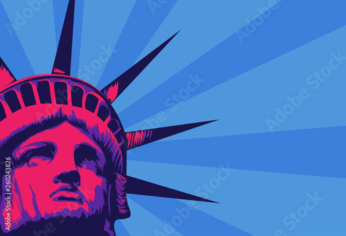 Statue of Liberty with cityscape vector image