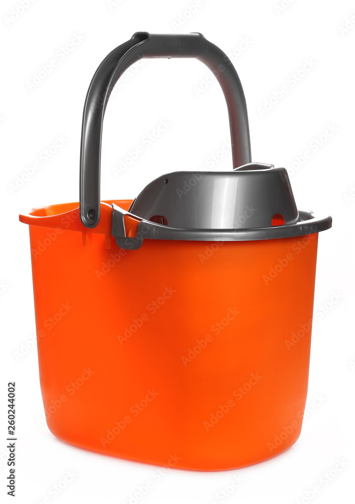 Mop bucket, basket isolated on white background Mop bucket, basket isolated on white background