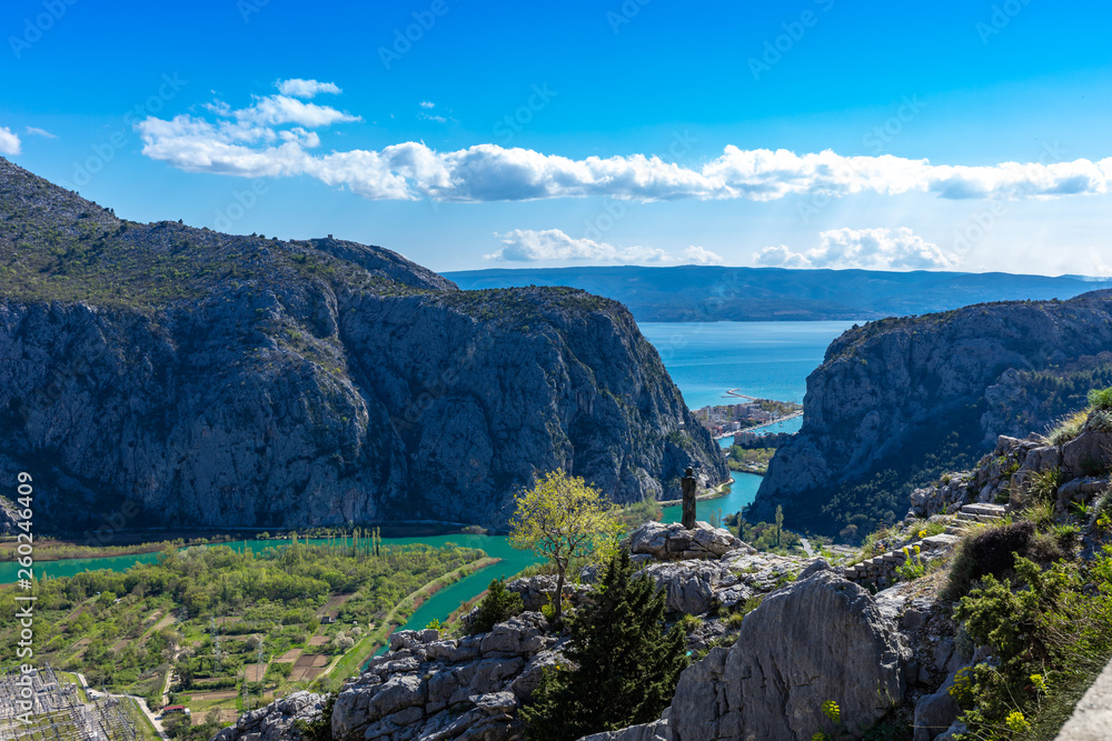 View on Omiš from mountain in Croatia