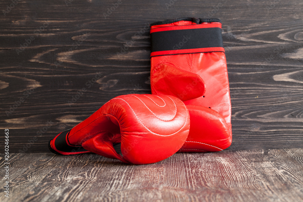 red new boxing gloves