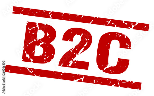 square grunge red b2c stamp
