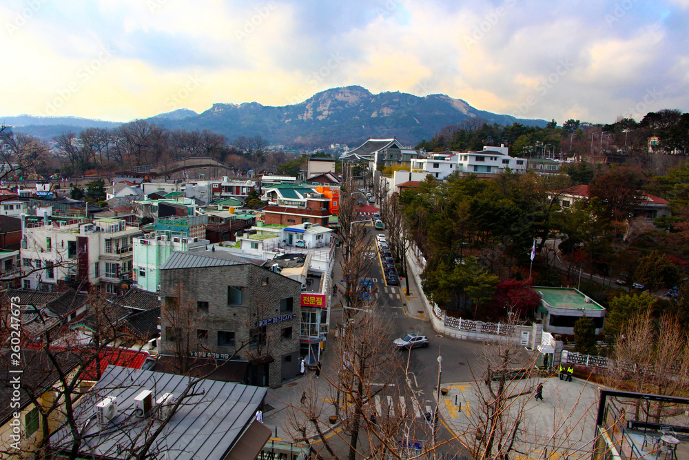 Seoul city aerial view