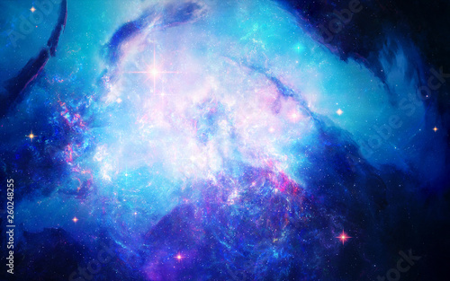 Creative Abstract Artistic Multicolored Bright Nebula Galaxy Background