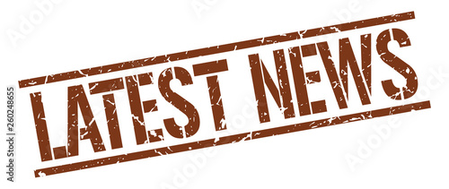 latest news brown grunge square vintage rubber stamp