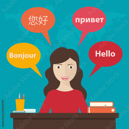 Synchronic translation services and international court legal interpreting flat banners set abstract vector illustration.