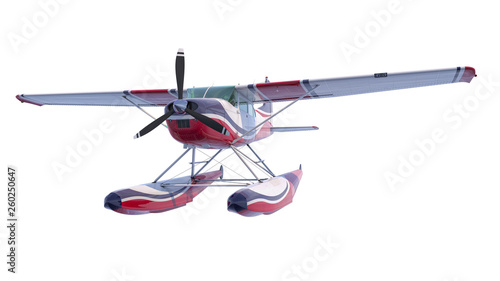 Fotografie Retro seaplane illustration. 3D render