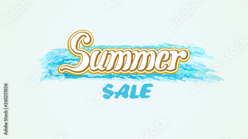 Summer sale text landscape for background and wallpaper