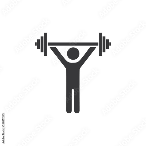 Wallpaper Mural man lifting weight isolated on white background Torontodigital.ca