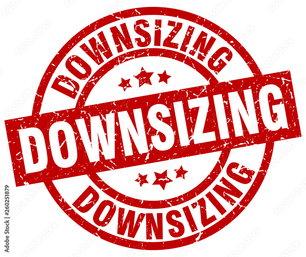 downsizing round red grunge stamp downsizing round red grunge stamp