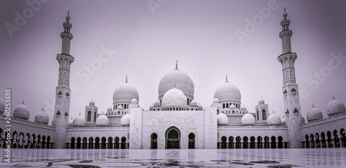 Zayed Sheikh Grand Mosque in monochrome
