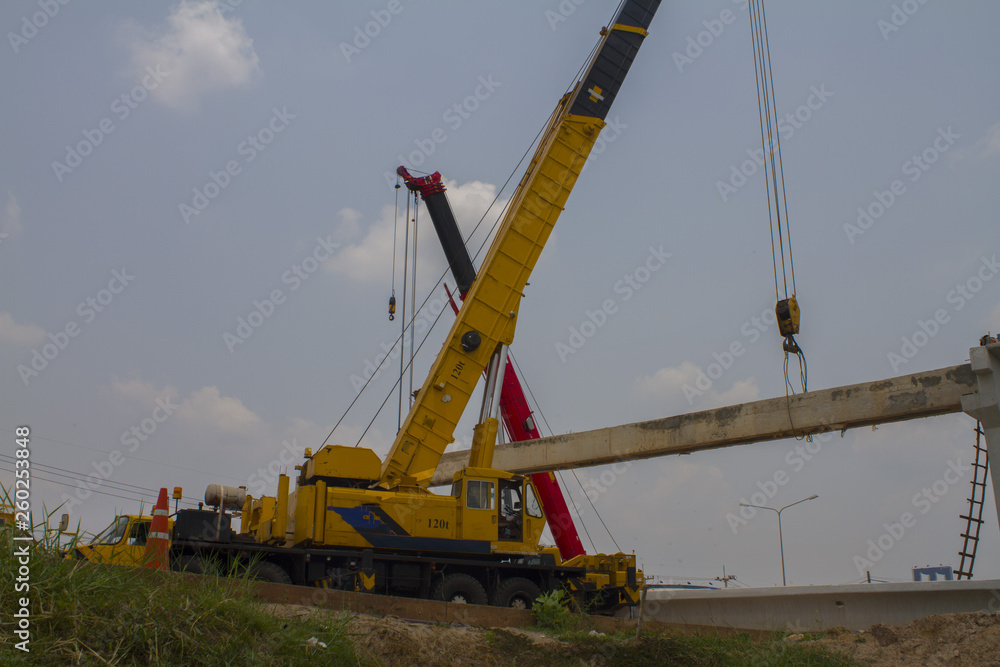 crane on construction site crane on construction site