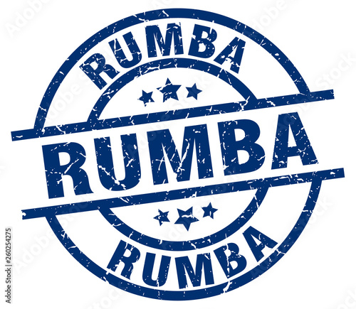 rumba blue round grunge stamp