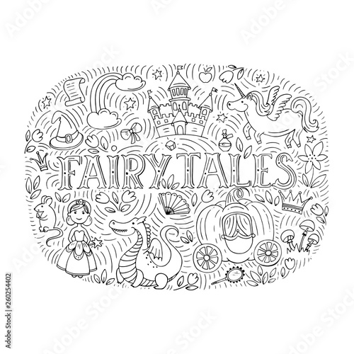 Fairy tales illustration isolated on white background